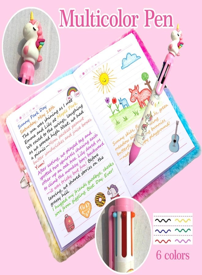 EABUY Diary for Girls with Lock and Keys, Journal School Travel Notebook Gift Set for Writing and Drawing,Multicolored Pen, Stickers, Birthday Gift for Girls (pink-butterfly) - Image 3